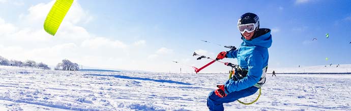 Snowkiting auf der Wasserkuppe